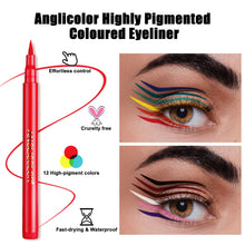 Load image into Gallery viewer, ANGLICOLOR 12 or 6 Colours Coloured Eyeliner, Matte Liquid Eyeliner Set, Long Lasting Waterproof Neon Eyeliner Pen,  (12 Colors) or (6 Colors)