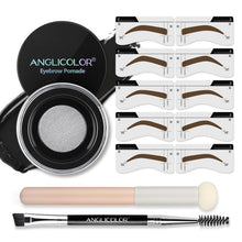 Load image into Gallery viewer, ANGLICOLOR 3 Colors Eyebrow pomade and Double ended Eyebrow Brush