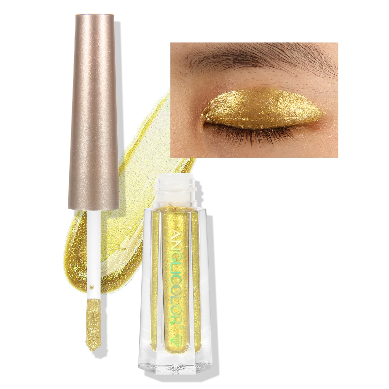 ANGLICOLOR Liquid Glitter Eyeshadow , Long Lasting Liquid Eye