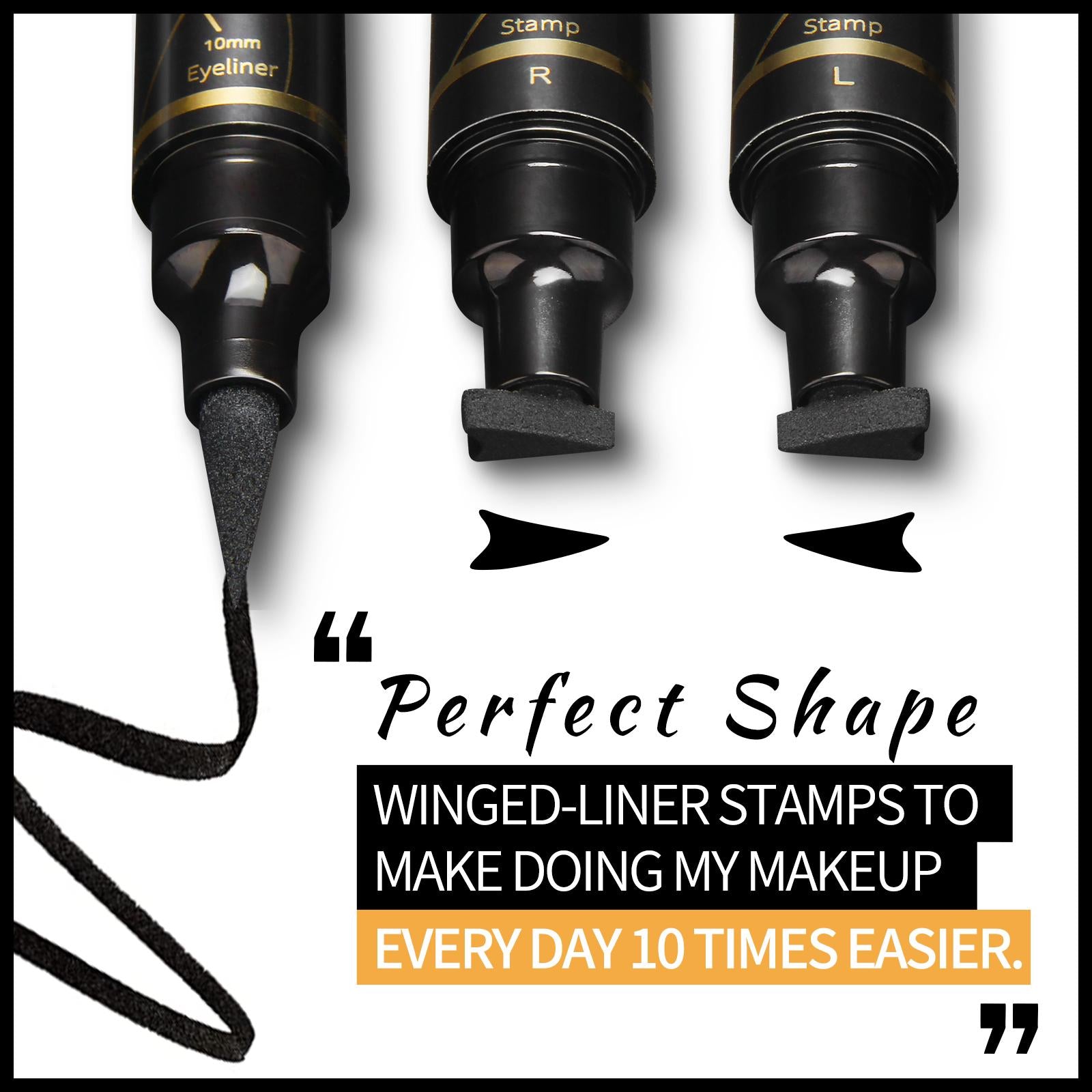 AVIERLL Eyeliner Set – Doppelseitig Mit Stempel & Feinem Pinsel, Wasserfest & Vegan